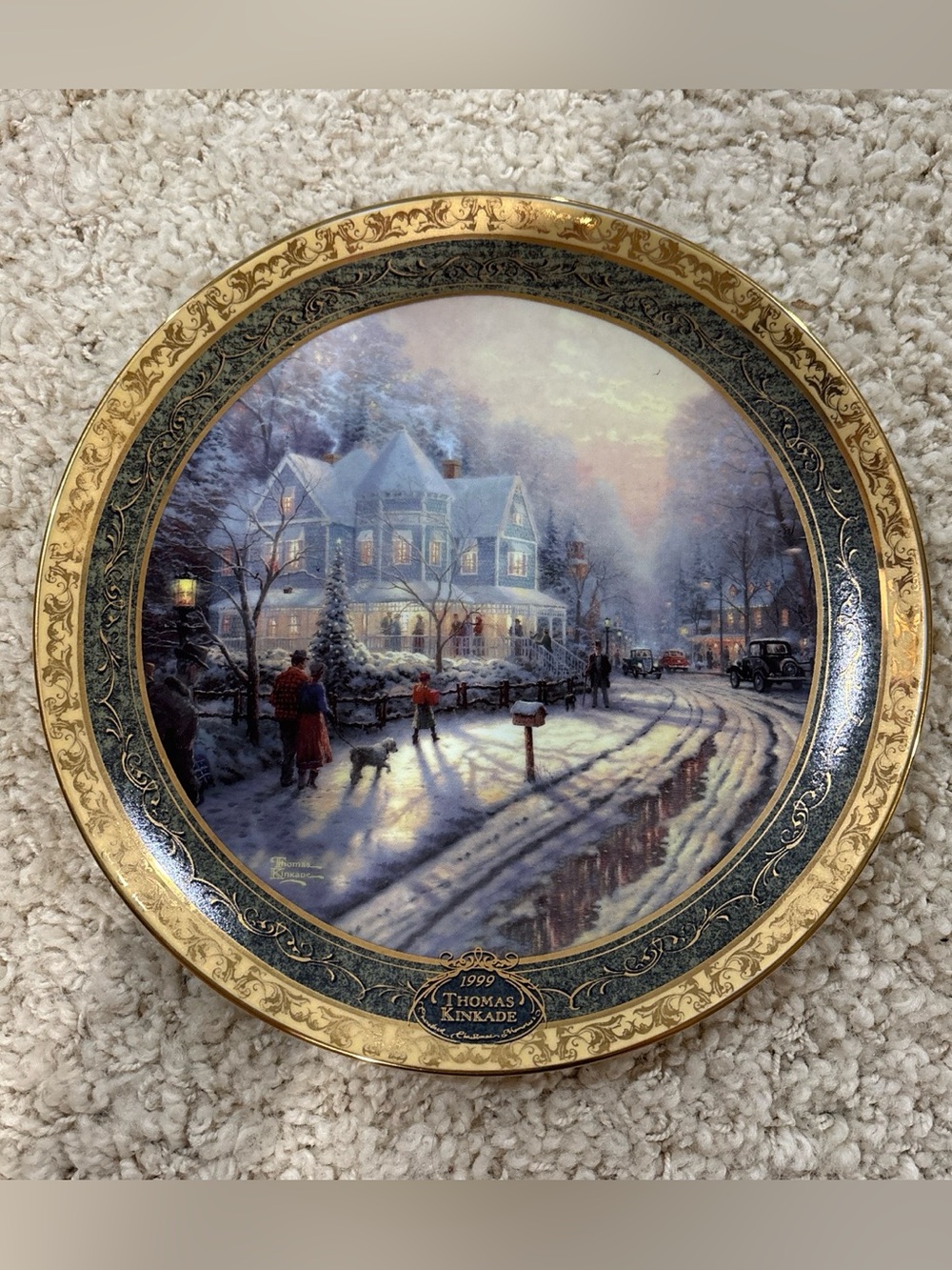 Vintage 1999 Thomas Kinkade Holiday Gathering Bradford Exchange Collector Plate